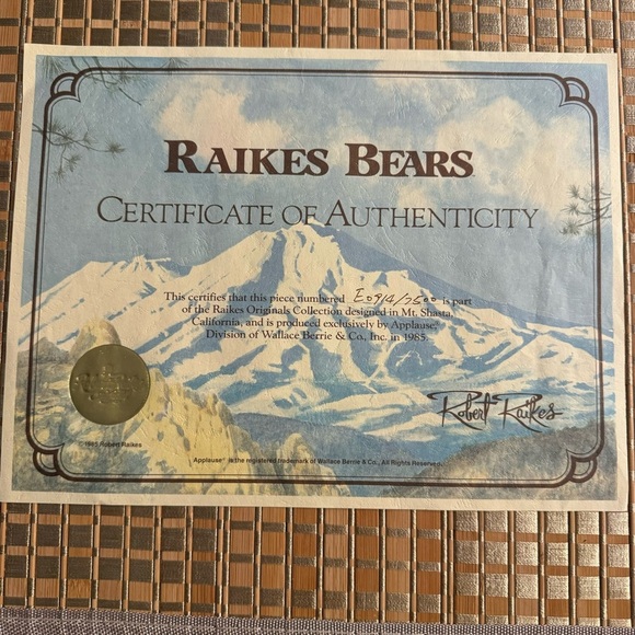 Vintage Robert Raikes Collectible Eric The Bear Wood Face And Feet - Picture 16 of 16